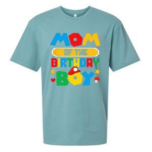 Mom Of The Birthday Boy Game Gaming Mom And Dad Family Sueded Cloud Jersey T-Shirt