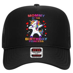 Mommy of the Birthday Princess Unicorn Outfit High Crown Mesh Back Trucker Hat