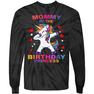 Mommy of the Birthday Princess Unicorn Outfit Tie-Dye Long Sleeve Shirt