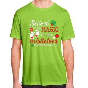 Magic Of Tiny Mistletoes Labor And Delivery Christmas Adult ChromaSoft Performance T-Shirt