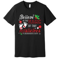 Magic Of Tiny Mistletoes Labor And Delivery Christmas Premium T-Shirt