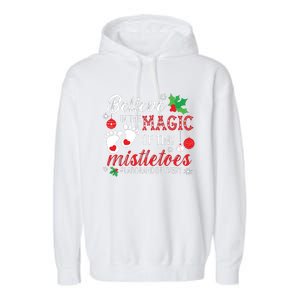 Magic Of Tiny Mistletoes Labor And Delivery Christmas Garment-Dyed Fleece Hoodie