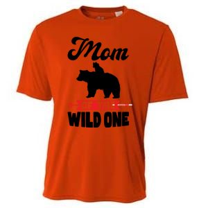 Mom Of The Wild One Papa Bear Gift Cooling Performance Crew T-Shirt