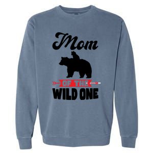 Mom Of The Wild One Papa Bear Gift Garment-Dyed Sweatshirt