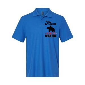 Mom Of The Wild One Papa Bear Gift Softstyle Adult Sport Polo