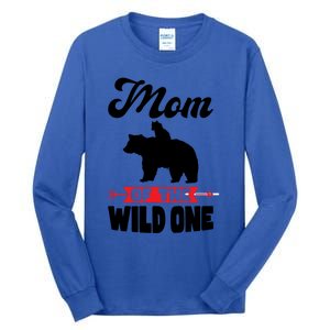 Mom Of The Wild One Papa Bear Gift Tall Long Sleeve T-Shirt