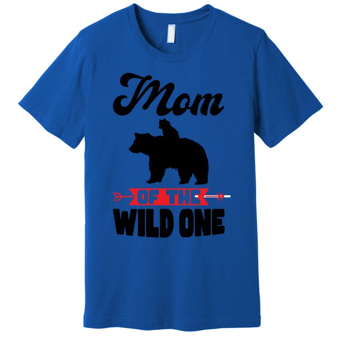 Mom Of The Wild One Papa Bear Gift Premium T-Shirt