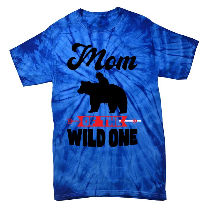 Mom Of The Wild One Papa Bear Gift Tie-Dye T-Shirt