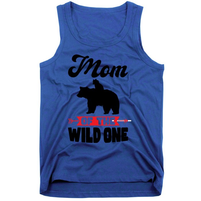 Mom Of The Wild One Papa Bear Gift Tank Top