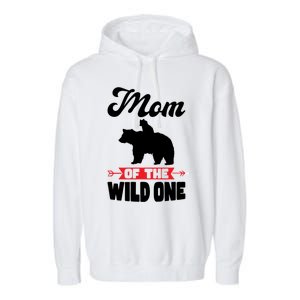 Mom Of The Wild One Papa Bear Gift Garment-Dyed Fleece Hoodie