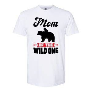 Mom Of The Wild One Papa Bear Gift Softstyle CVC T-Shirt