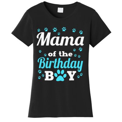 Mama Of The Birthday Dog Paw Bday Party Celebration Women's T-Shirt