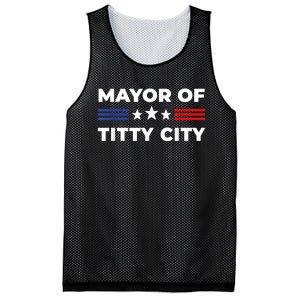 Mayor Of Titty City Funny Gift Mesh Reversible Basketball Jersey Tank