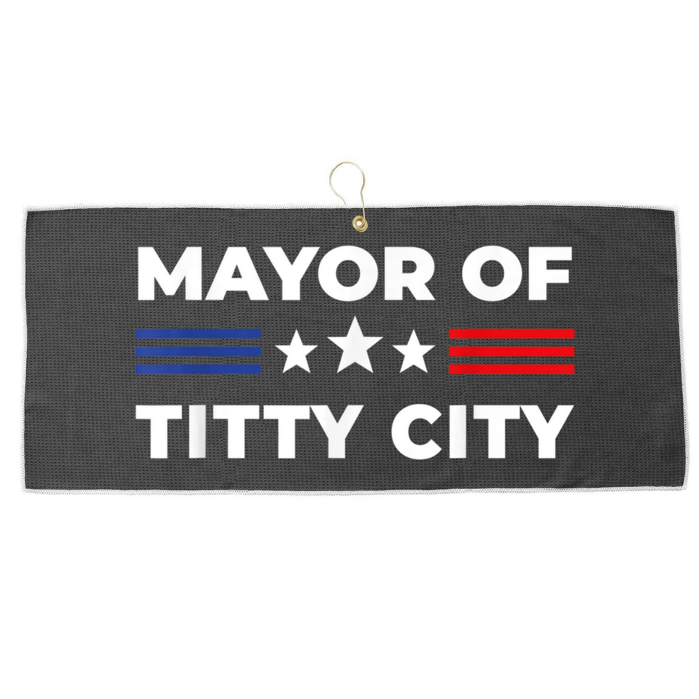 Mayor Of Titty City Funny Gift Large Microfiber Waffle Golf Towel