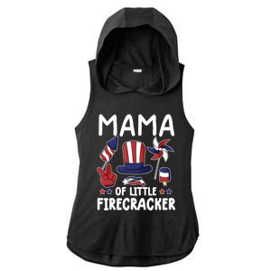 Mama Of The Little Firecracker Great Gift Funny 4th Of July Mommy Cute Gift Ladies PosiCharge Tri-Blend Wicking Draft Hoodie Tank