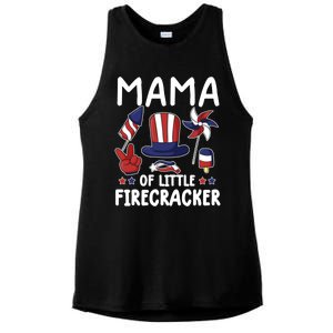 Mama Of The Little Firecracker Great Gift Funny 4th Of July Mommy Cute Gift Ladies PosiCharge Tri-Blend Wicking Tank