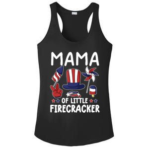 Mama Of The Little Firecracker Great Gift Funny 4th Of July Mommy Cute Gift Ladies PosiCharge Competitor Racerback Tank