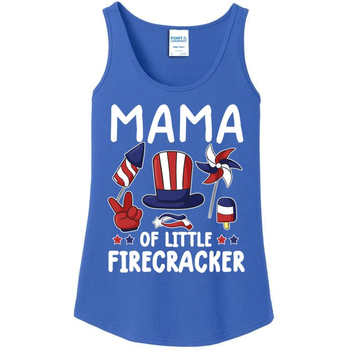 Mama Of The Little Firecracker Great Gift Funny 4th Of July Mommy Cute Gift Ladies Essential Tank