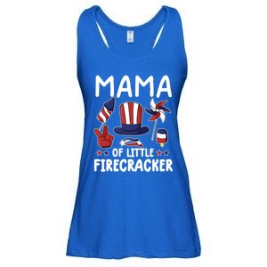 Mama Of The Little Firecracker Great Gift Funny 4th Of July Mommy Cute Gift Ladies Essential Flowy Tank