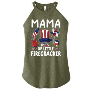 Mama Of The Little Firecracker Great Gift Funny 4th Of July Mommy Cute Gift Women's Perfect Tri Rocker Tank