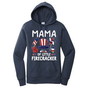 Mama Of The Little Firecracker Great Gift Funny 4th Of July Mommy Cute Gift Women's Pullover Hoodie