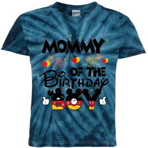 Mommy Of The Birthday Boy Mouse Family Matching Kids Tie-Dye T-Shirt