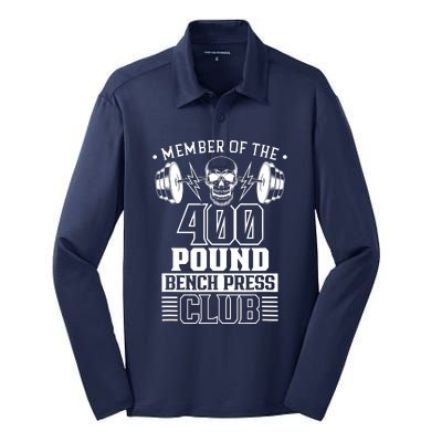 Member Of The 400 Pound Bench Press Club Benchpress Gym Silk Touch Performance Long Sleeve Polo