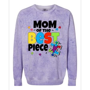 Mom Of The Best Piece Autism Mama Puzzle Mother Day Stepmom Meaningful Gift Colorblast Crewneck Sweatshirt