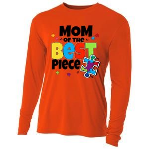 Mom Of The Best Piece Autism Mama Puzzle Mother Day Stepmom Meaningful Gift Cooling Performance Long Sleeve Crew