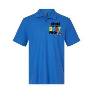 Mom Of The Best Piece Autism Mama Puzzle Mother Day Stepmom Meaningful Gift Softstyle Adult Sport Polo