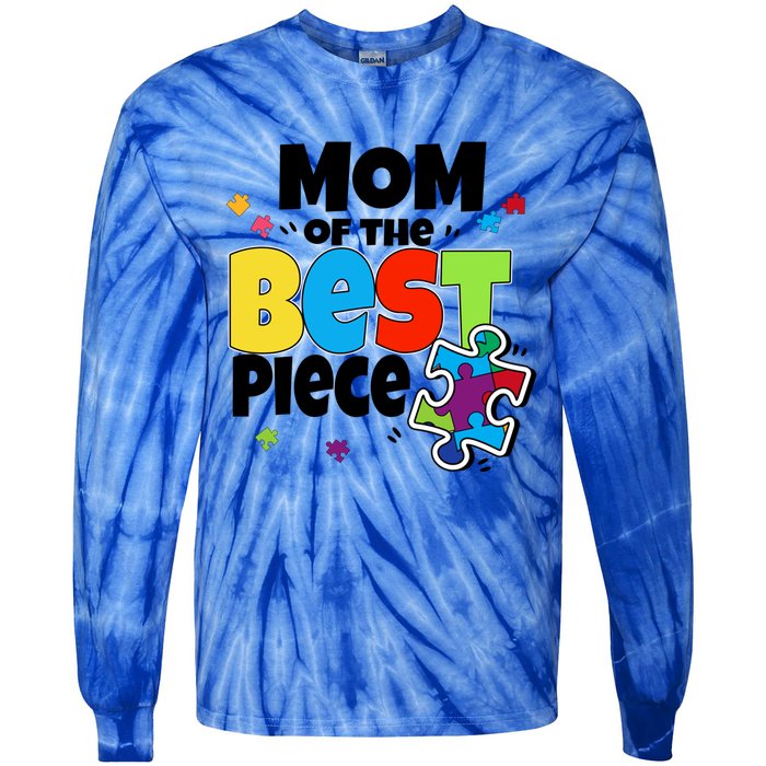 Mom Of The Best Piece Autism Mama Puzzle Mother Day Stepmom Meaningful Gift Tie-Dye Long Sleeve Shirt