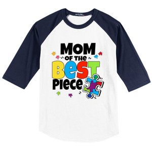 Mom Of The Best Piece Autism Mama Puzzle Mother Day Stepmom Meaningful Gift Baseball Sleeve Shirt