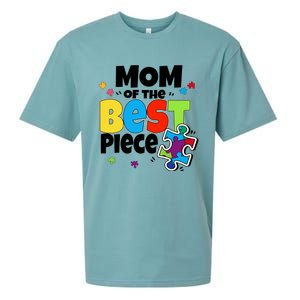 Mom Of The Best Piece Autism Mama Puzzle Mother Day Stepmom Meaningful Gift Sueded Cloud Jersey T-Shirt