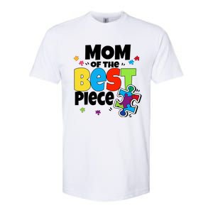 Mom Of The Best Piece Autism Mama Puzzle Mother Day Stepmom Meaningful Gift Softstyle CVC T-Shirt