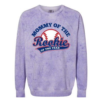 Mommy Of The Rookie Cute Gift Rookie Of The Year Baseball Mommy Gift Colorblast Crewneck Sweatshirt