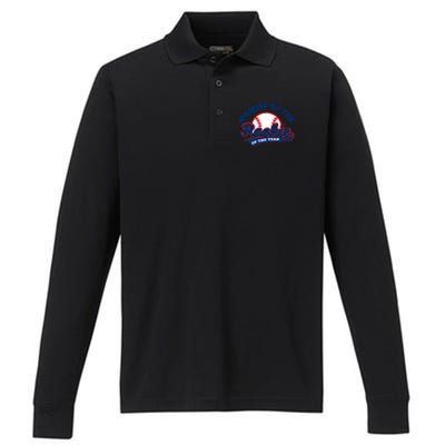 Mommy Of The Rookie Cute Gift Rookie Of The Year Baseball Mommy Gift Performance Long Sleeve Polo