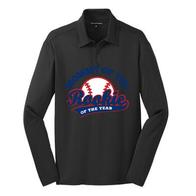 Mommy Of The Rookie Cute Gift Rookie Of The Year Baseball Mommy Gift Silk Touch Performance Long Sleeve Polo