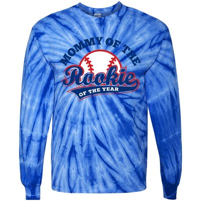 Mommy Of The Rookie Cute Gift Rookie Of The Year Baseball Mommy Gift Tie-Dye Long Sleeve Shirt