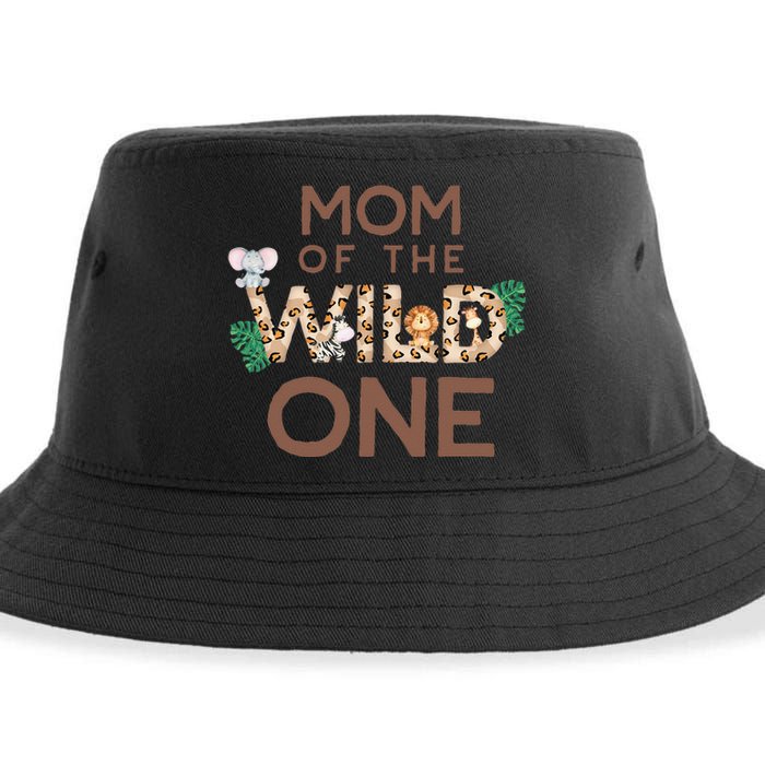 Mom Of The Wild One Animal Safari 1st Birthday Theme Family Sustainable Bucket Hat