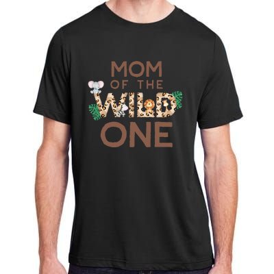 Mom Of The Wild One Animal Safari 1st Birthday Theme Family Adult ChromaSoft Performance T-Shirt