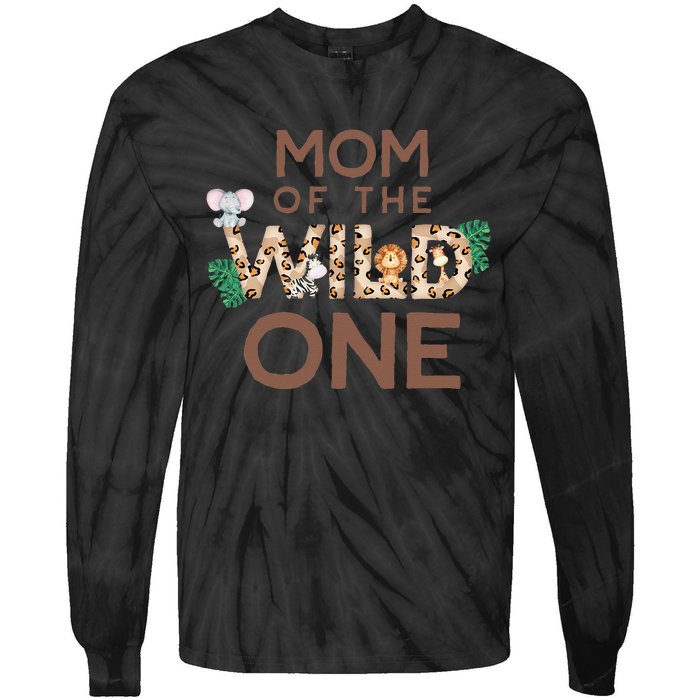 Mom Of The Wild One Animal Safari 1st Birthday Theme Family Tie-Dye Long Sleeve Shirt