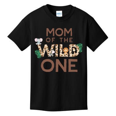 Mom Of The Wild One Animal Safari 1st Birthday Theme Family Kids T-Shirt