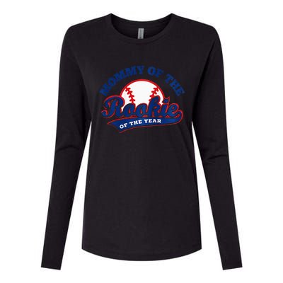 Mommy Of The Rookie Rookie Of The Year Baseball Mommy Raglan Baseball Womens Cotton Relaxed Long Sleeve T-Shirt