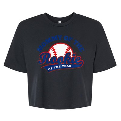 Mommy Of The Rookie Rookie Of The Year Baseball Mommy Raglan Baseball Bella+Canvas Jersey Crop Tee