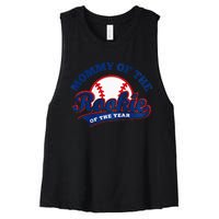 Mommy Of The Rookie Rookie Of The Year Baseball Mommy Raglan Baseball Women's Racerback Cropped Tank