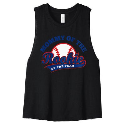 Mommy Of The Rookie Rookie Of The Year Baseball Mommy Raglan Baseball Women's Racerback Cropped Tank