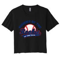 Mommy Of The Rookie Rookie Of The Year Baseball Mommy Raglan Baseball Women's Crop Top Tee