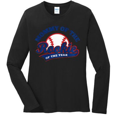 Mommy Of The Rookie Rookie Of The Year Baseball Mommy Raglan Baseball Ladies Long Sleeve Shirt