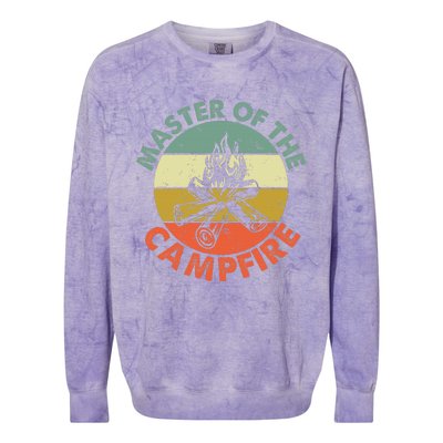 Master Of The Campfire Dad Camping Camping Dad Gift Colorblast Crewneck Sweatshirt