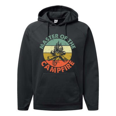 Master Of The Campfire Dad Camping Camping Dad Gift Performance Fleece Hoodie